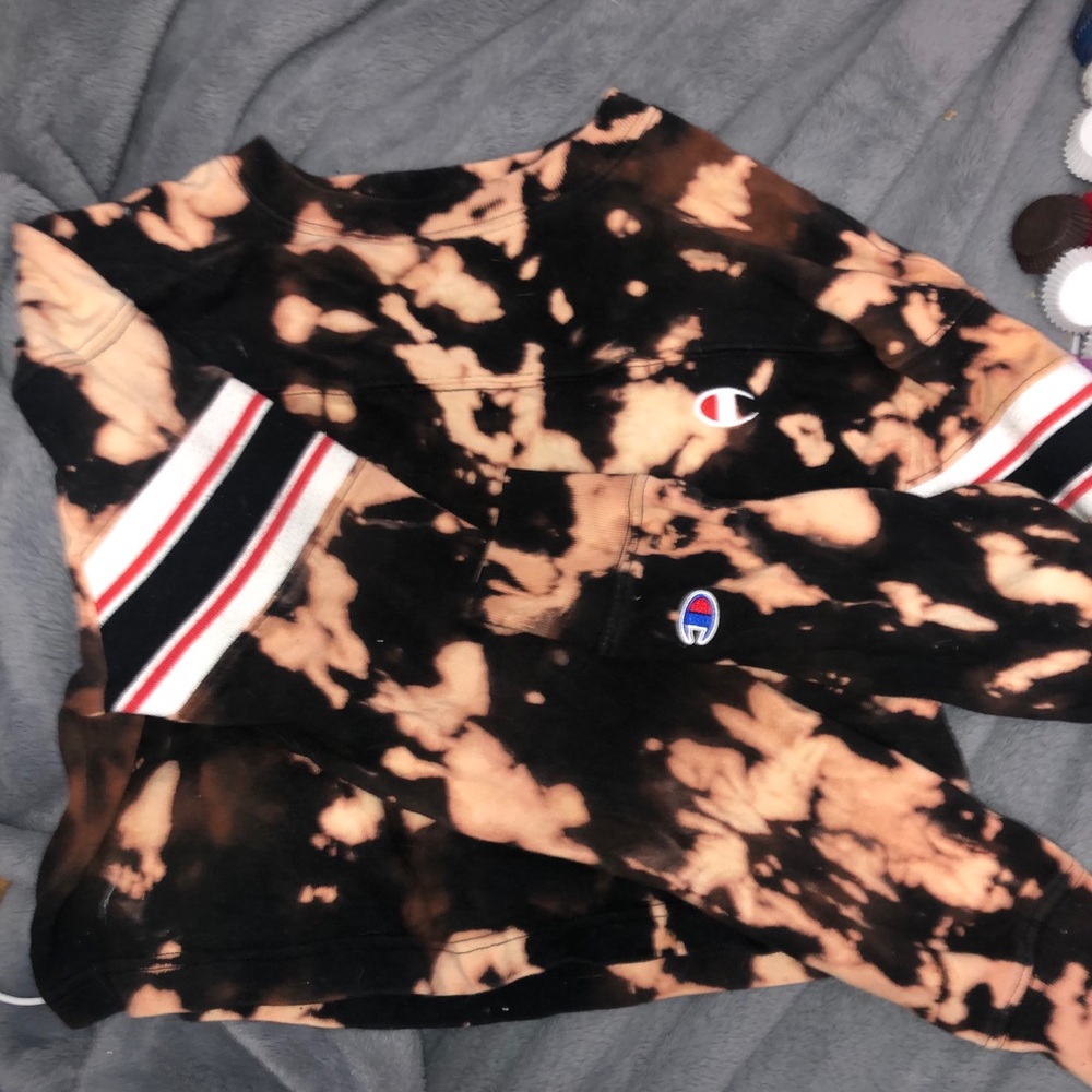 champion tie dye cropped hoodie